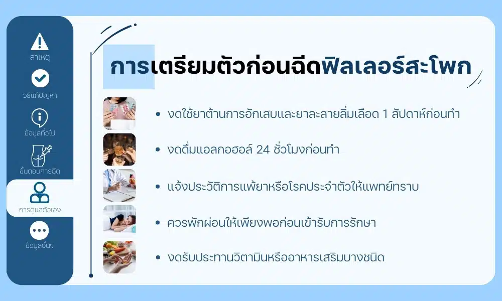การเตรียมตัวก่อนฉีดฟิลเลอร์สะโพก