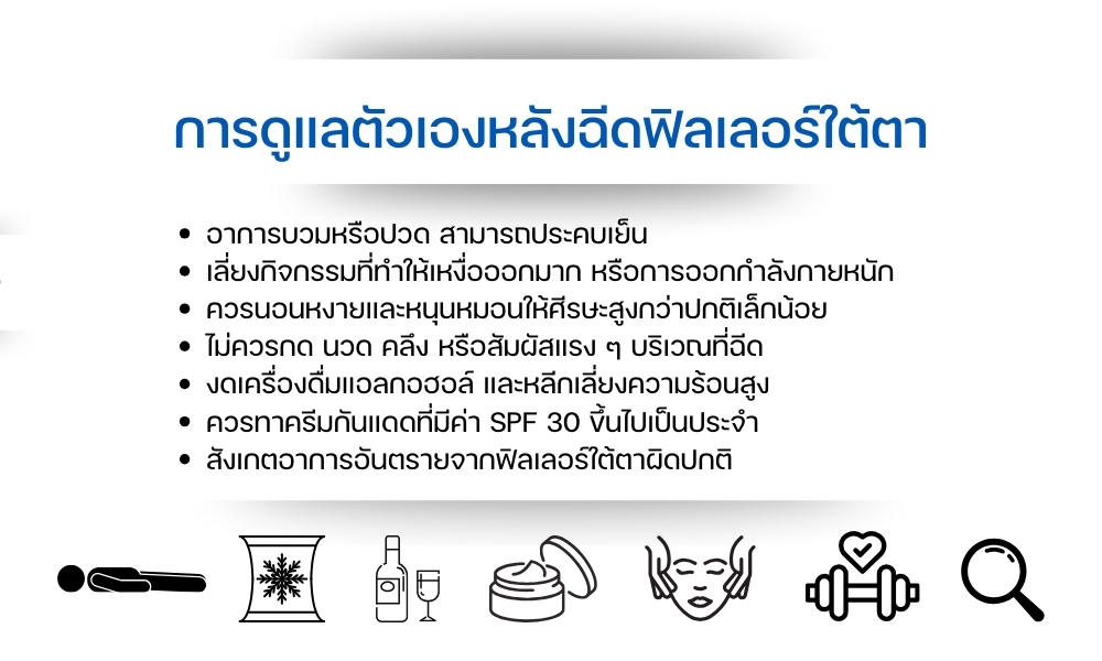 การดูแลตัวเองหลังฉีดฟิลเลอร์ใต้ตา
