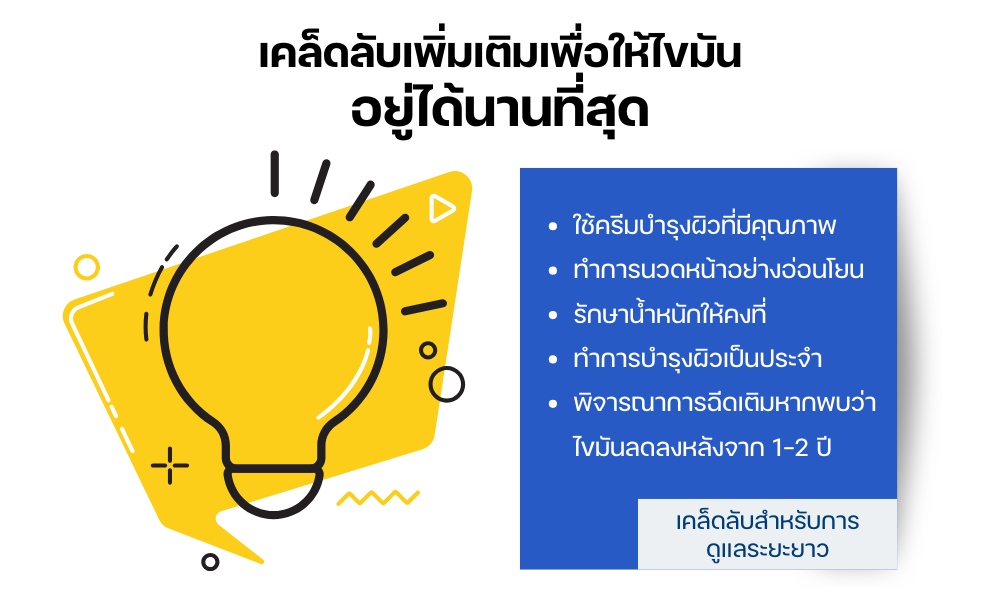 เคล็ดลับเพิ่มเติมเพื่อให้ไขมันอยู่ได้นานที่สุด
