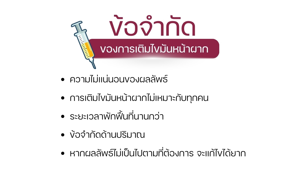 ข้อจำกัดของการเติมไขมันหน้าผาก ที่ควรรู้