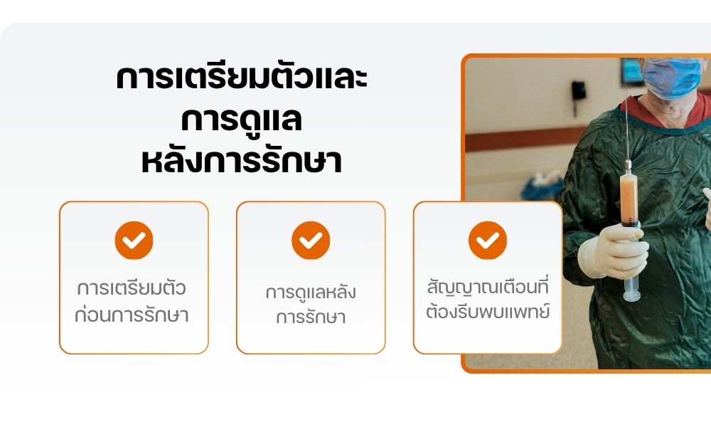 การเตรียมตัวและการดูแลหลังการรักษา