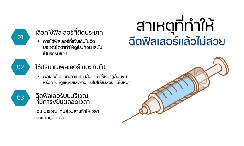สาเหตุที่ทำให้ฉีดฟิลเลอร์แล้วไม่สวย